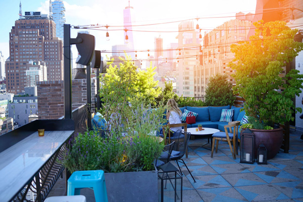 Soirée dans rooftop à New York