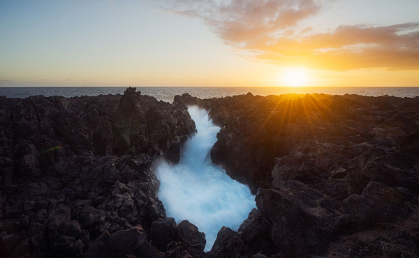 Coucher de soleil sur la mer à La Réunion