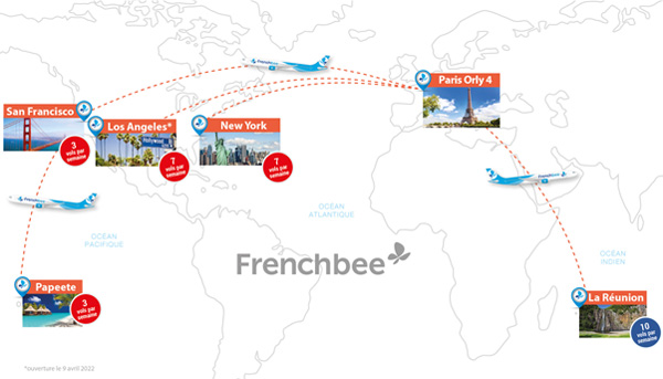 carte des destinations French bee